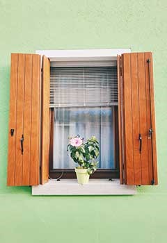 Vertically Sliding Shutters For Los Feliz Back Window